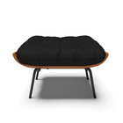 Puff Costela Veludo Luxo Preto A81 Base Metálica Preto - D'ro