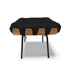 Puff Costela Veludo Luxo Preto A81 Base Metálica Preto - D'ro