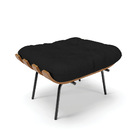 Puff Costela Veludo Luxo Preto A81 Base Metálica Preto - D'ro