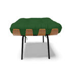 Puff Costela Veludo Luxo Verde A136 Base Metálica Preto - D'r