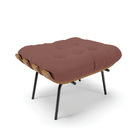 Puff Costela Veludo Rosê Base Metálica Preto - D'rossi