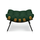 Puff Costela Veludo Verde Base Metálica - Pallazio