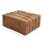 Puff Couro Safira Platinum Decor Caramelo Claro