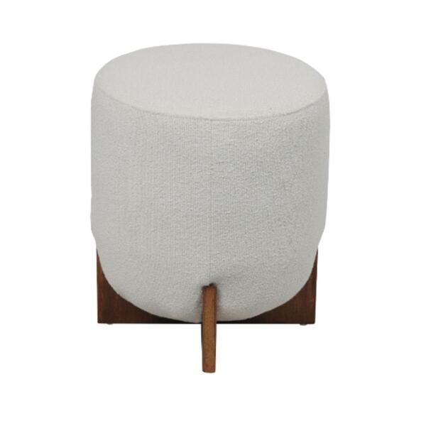 Puff Cravo Rivatti 48,50 Cm (altura) Estofado Em Bouclé Off-w