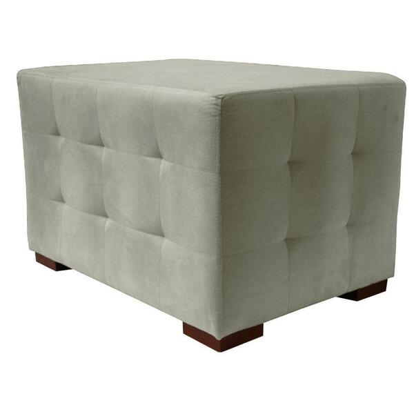 Puff Cuba Decorativo Suede Creme 50x70 Kasa Sofá