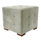 Puff Cuba Decorativo Suede Creme D'rost
