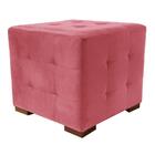 Puff Cuba Decorativo Suede Rosa Goiaba Kasa Sofá