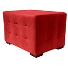 Puff Cuba Decorativo Suede Vermelho 50x70 Kasa Sofá