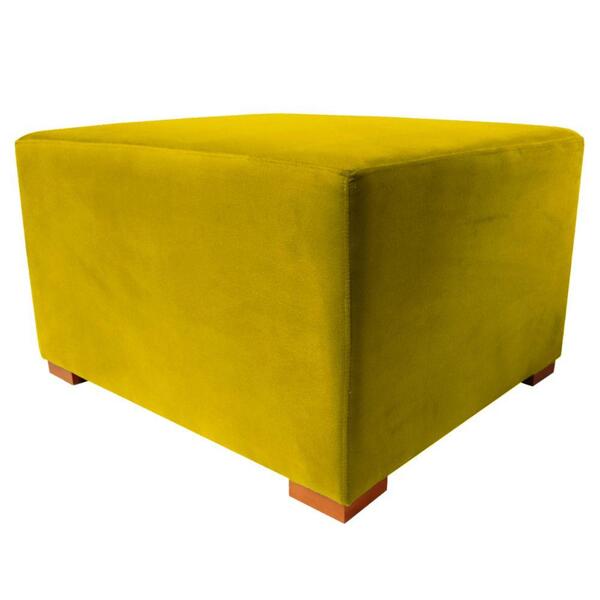 Puff Cuba Especial Decorativo Suede Amarelo 80x70 D'rost