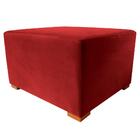 Puff Cuba Especial Decorativo Suede Vermelho 80x70 Kasa Sofá