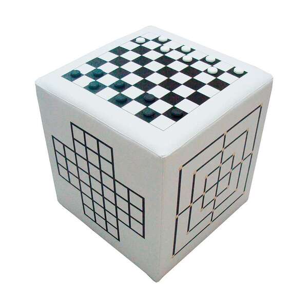 Puff Cubo Jogos Nobre Corino Branco