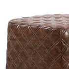 Puff Cubo Tressê Marrom