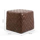 Puff Cubo Tressê Marrom