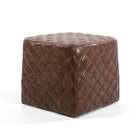 Puff Cubo Tressê Marrom