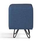 Puff Dado Azul Marinho I Pés Em Aço Carbono