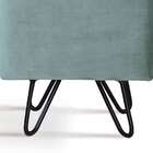 Puff Dado Azul Pés Em Aço Carbono