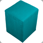 Puff Dado Decorativo Para Sala Recepção Penteadeira Suede Azu