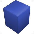 Puff Dado Decorativo Para Sala Recepção Penteadeira Suede Azu