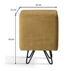 Puff Dado Dourado Pés Em Aço Carbono