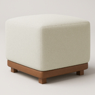 Puff Dalilla Decorativo Bouclé Premium Exclusivo Assento Extr