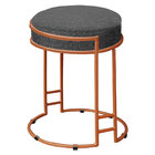 Puff Dara Linho Base Industrial Cobre - D'rossi - Grafite