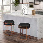 Puff Dara Suede Base Industrial Cobre - D'rossi - Preto