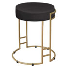 Puff Dara Suede Base Industrial Dourado - D'rossi - Preto