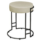 Puff Dara Suede Base Industrial Preto - D'rossi - Bege