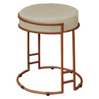 Puff Dara Suede Bege Base Industrial Cobre - D'rossi