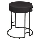 Puff Dara Suede Preto Base Industrial Preto - D'rossi