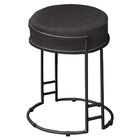 Puff Dara Suede Preto Base Industrial Preto - D'rossi