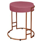 Puff Dara Suede Rosa Base Industrial Cobre - D'rossi