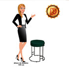 Puff Dara Suede Verde Base Industrial Preto - D'rossi