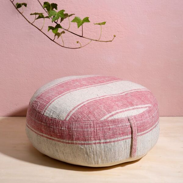 Puff De Algodão Son Branco E Vermelho