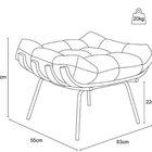 Puff De Couro Legítimo Costela Preto
