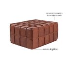 Puff De Couro Legítimo Decorativo 80x60x40 Cm Queen Camel