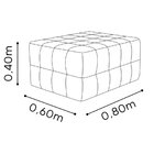 Puff De Couro Legítimo Decorativo 80x60x40 Cm Queen Camel