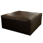 Puff De Couro Munique Preto Iguana - Mempra Design