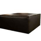 Puff De Couro Munique Preto Iguana - Mempra Design