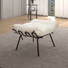 Puff De Ferro E Estofado Living Costela Espresso Móveis Preto