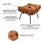 Puff De Ferro Madeira E Estofado Living Costela Espresso Móve