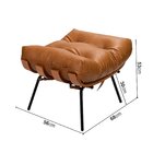 Puff De Ferro Madeira E Estofado Living Costela Espresso Móve