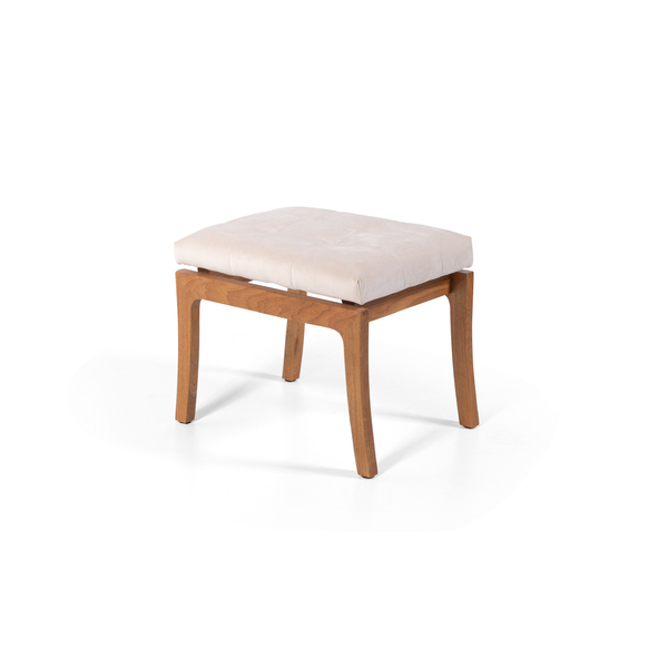 Puff De Madeira Com Estofado Retangular Vezena Creme – Straub