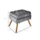 Puff De Veludo Apoio De Pés Para Sala - Chumbo