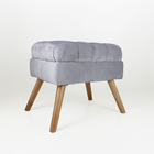 Puff De Veludo Apoio De Pés Para Sala - Prata