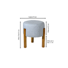 Puff Decoração Sala Pés Madeira Bege - Rede Móveis