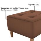 Puff Decorativa Para Sala Piva 62x52 Cm Veludo Inca Milani St