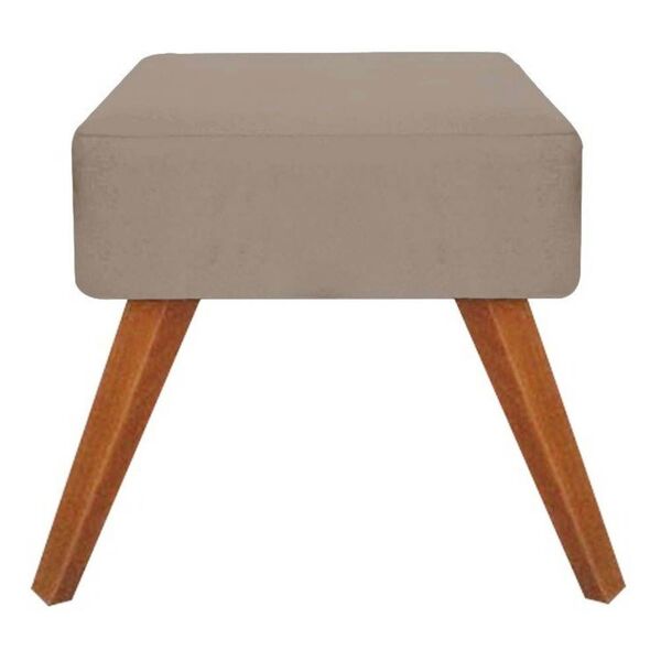 Puff Decorativa Quadrado Opalla Suede Bege Rosado - Dominic D