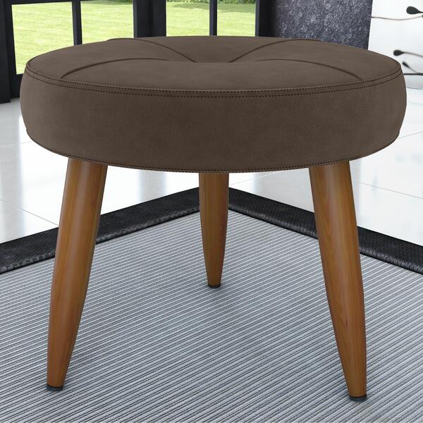 Puff Decorativa Redondo Marici Veludo Marrom