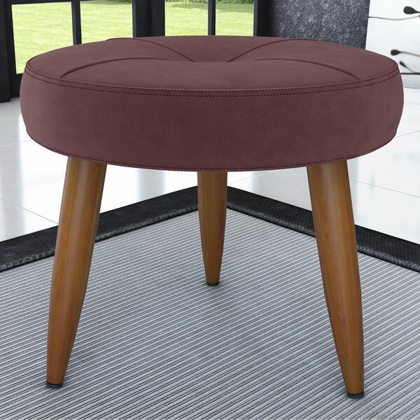 Puff Decorativa Redondo Marici Veludo Rosê